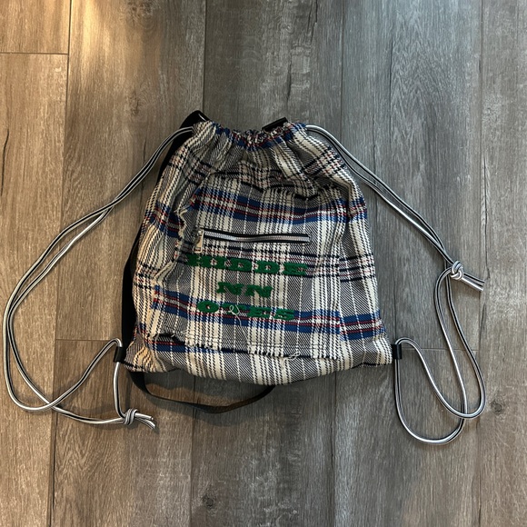 Plaid Drawstring Backpack/ crossbody - Picture 1 of 3
